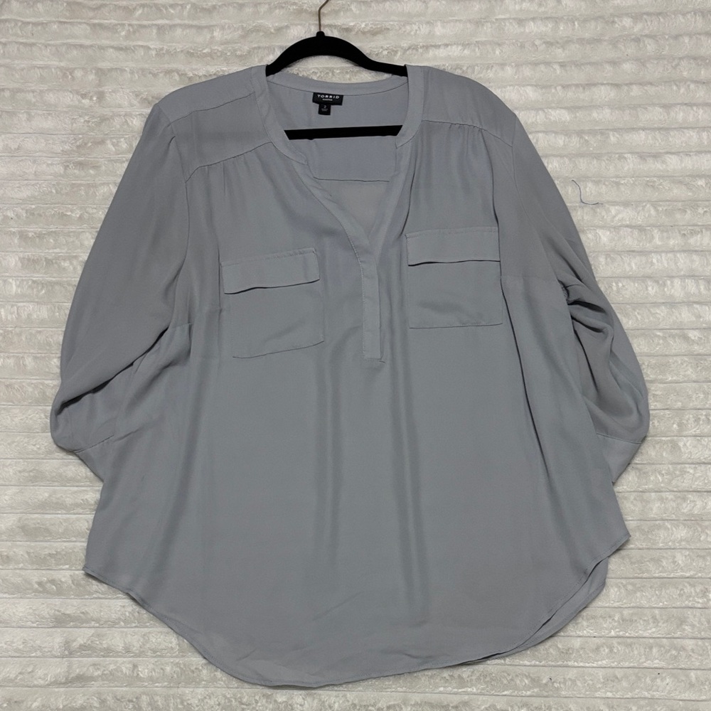 Torrid Light Gray Blouse - image 1